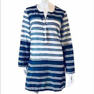 Beach Lunch Lounge Striped Blue and White Tunic